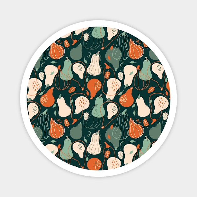 Seamless pattern with stylish pumpkins Magnet by DanielK